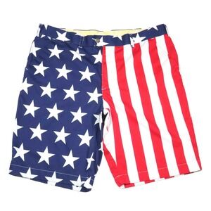 Loudmouth USA Flag Stars Stripes Red‎ White Blue Golf Shorts Mens Size 40